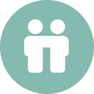 icon of two people with their arms around one another